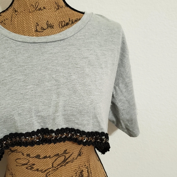 Emma & Sam•NWT•gray w/black trim•chain detail• - Picture 2 of 16